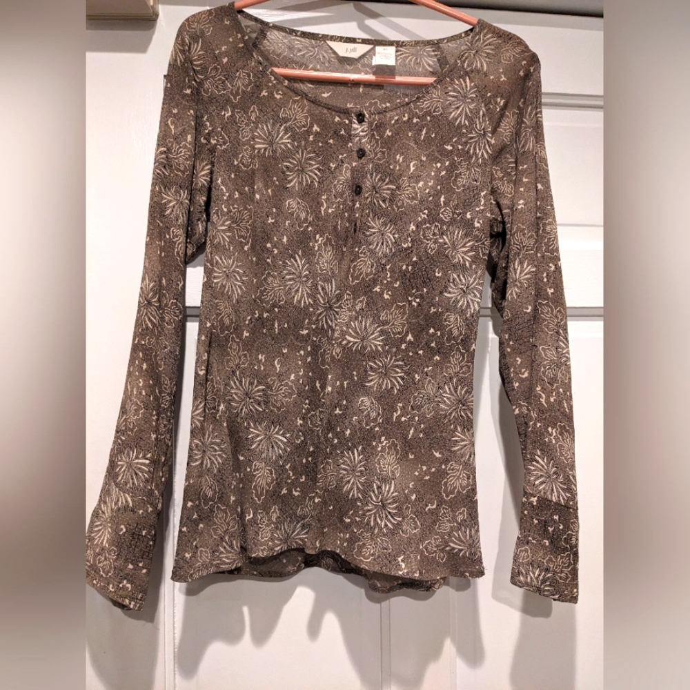 🌞J. Jill fireworks/floral rayon tunic top, size XS